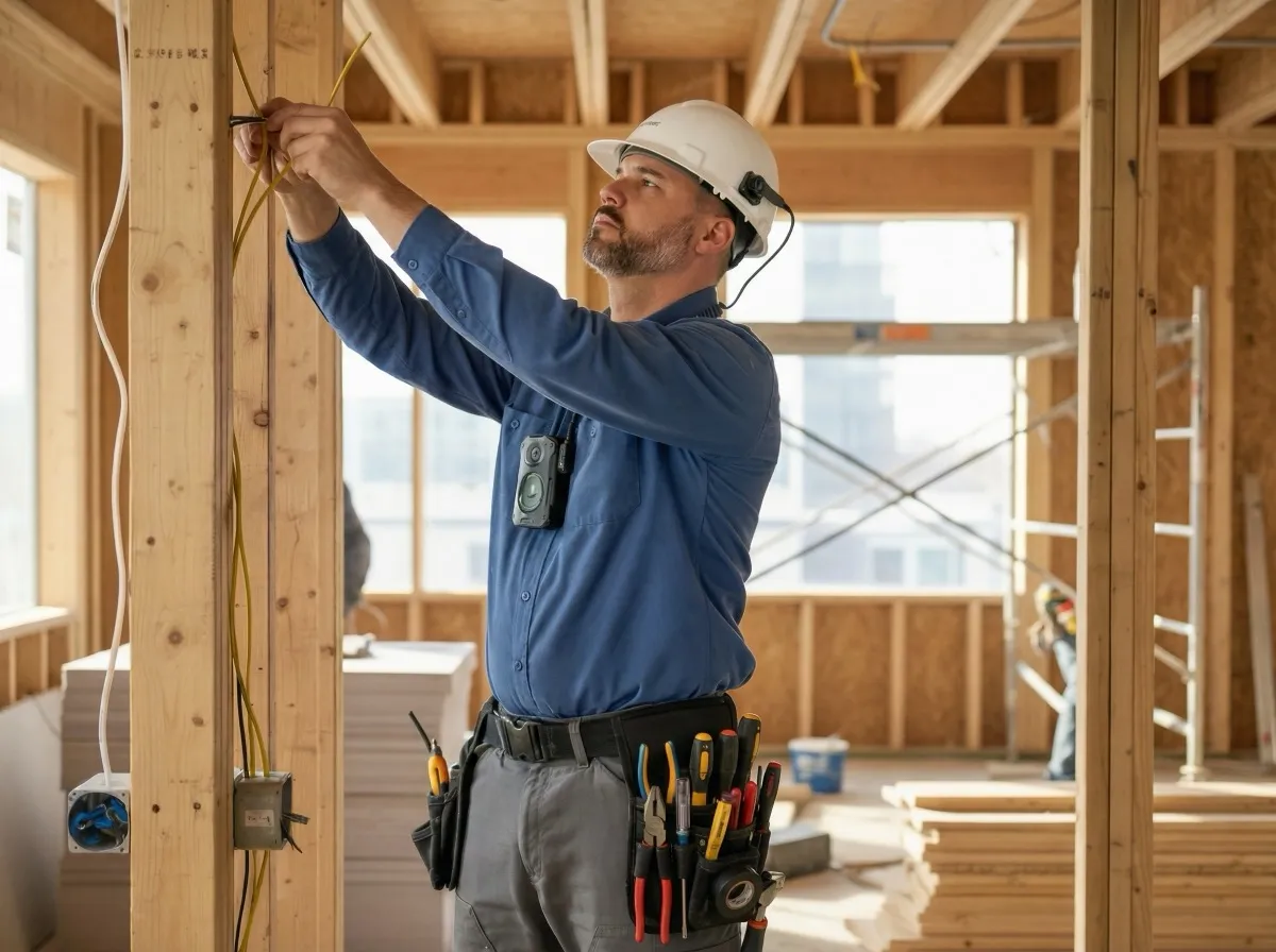 Skilled electrician performing professional work